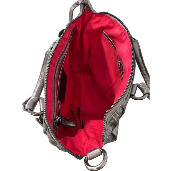 Sharif Legacy Caviar Snake Leather Satchel with Card Case Double Handle Silver - Picture 3 of 11